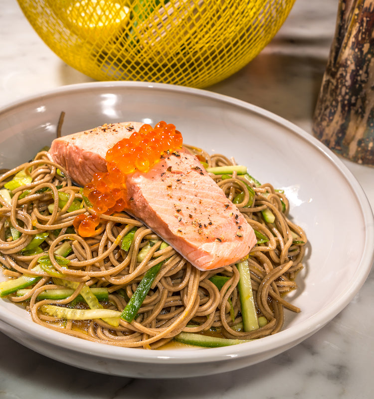 Soba, Salmon, & Salmon Roe Salad